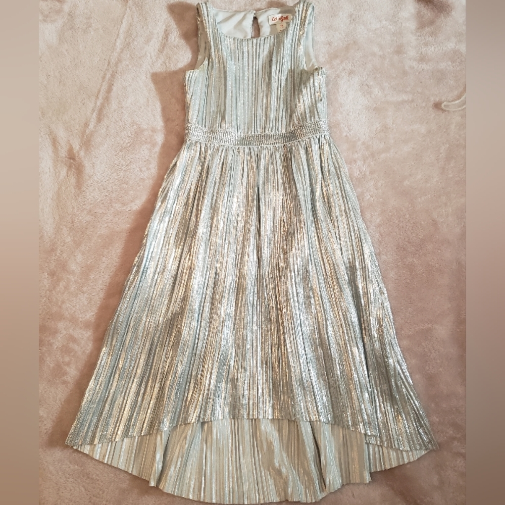 Cat & Jack, XS, Silver Highlow Dress, Holiday Christmas